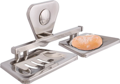 

Mclion Double Soap Holder(Silver, Mirror Finish), Mirror finish;silver