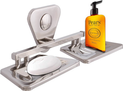 

Mclion Wall Mounted Double Soap Dish(Silver, Mirror Finish), Mirror finish;silver