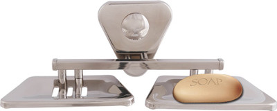 

Mclion Double Soap Box(Silver, Mirror Finish), Mirror finish;silver