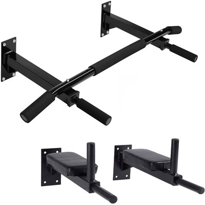 Protoner Dips & chinup Wall mounting Bars Chin-up Bar(Black)