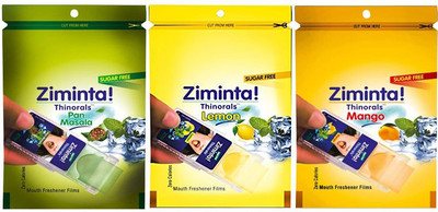 

Ziminta Pan Masala, Lemon and Mango Flavoured Mouth Freshener Easily Soluble Digestive Dispensable Strip (Pack of 3) - Each Pack contain 30 Strip(30 g)