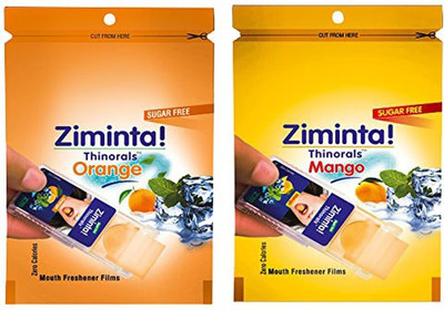 

Ziminta Orange and Mango Flavoured Mouth Freshener Easily Soluble Digestive Dispensable Strips (Pack of 2) - Each pack contain 30 Strip(20 g)