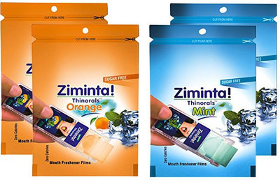 

Ziminta Orange and Mint Flavoured Mouth Freshener Easily Soluble Digestive Dispensable Strip (Pack of 4) - Each Pack Contain 30 Strip(40 g)