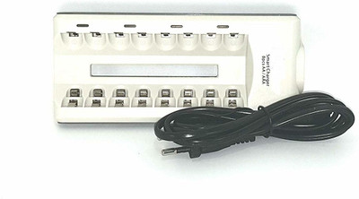 

SHOPEE Smart Charger for 8 Cell AA and AAA Ni-mh Rechargeable Batteries (White) Camera Battery Charger(White)