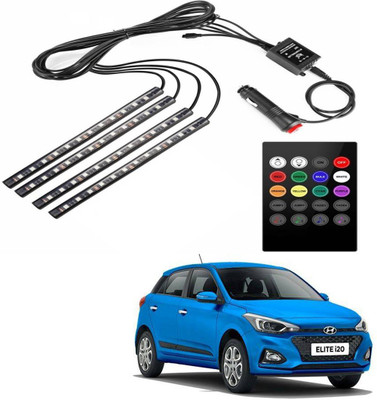 RWT 12 LED Car Interior Underdashboard Lighting IR Remote Control Atmosphere Lamp For i20 Elite Car Fancy Lights(Multicolor)