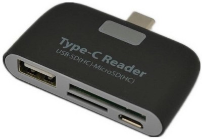 Gabbar USB 3.1 Type C Hub Pretty Handy Micro USB OTG Adapter with LED USB C Hub USB SD TF Micro Extender Card Smart Card Reader Card Reader(Black)