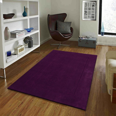 PRESTO Purple Wool Carpet(4 ft,  X 6 ft, Rectangle)