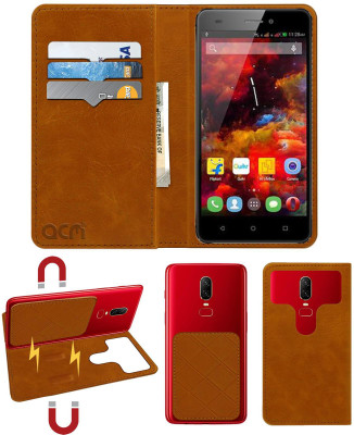 ACM Flip Cover for Hitech Air A6i(Gold, Cases with Holder, Pack of: 1)