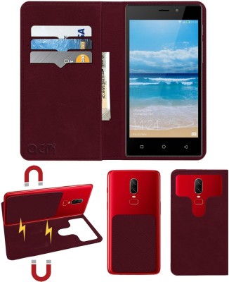 ACM Flip Cover for Zen Powermax Neo(Maroon, Cases with Holder, Pack of: 1)