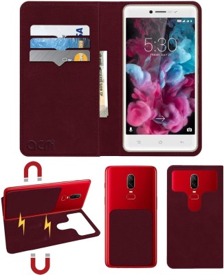 ACM Flip Cover for Celkon Cliq 2(Maroon, Cases with Holder, Pack of: 1)