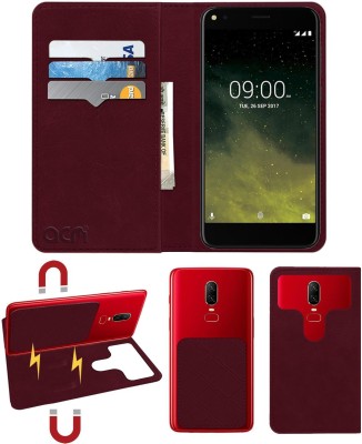 ACM Flip Cover for Lava Z70 4g(Maroon, Cases with Holder, Pack of: 1)