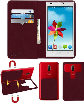 ACM Flip Cover for Zte Blade L2(Maroon, Cases with Holder, Pack of: 1)