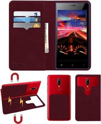 ACM Flip Cover for Micromax Canvas Xpress 4G Q413(Maroon, Cases with Holder, Pack of: 1)