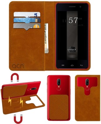 ACM Flip Cover for Micromax Unite 2 A106(Gold, Cases with Holder, Pack of: 1)