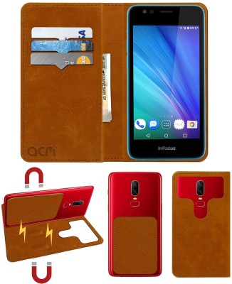 ACM Flip Cover for InFocus Bingo 21(Gold, Cases with Holder, Pack of: 1)