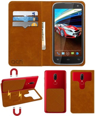 ACM Flip Cover for Lava Xolo Play T1000(Gold, Cases with Holder, Pack of: 1)