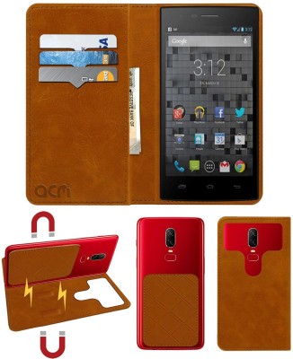 ACM Flip Cover for Karbonn Opium N9(Gold, Cases with Holder, Pack of: 1)