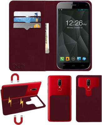 ACM Flip Cover for Micromax A250 Canvas Turbo(Maroon, Cases with Holder, Pack of: 1)