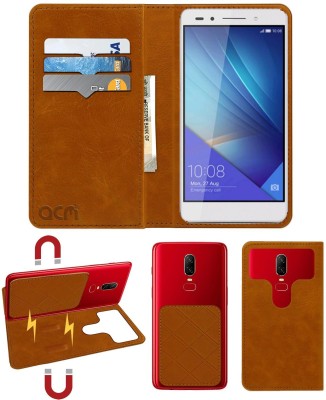 ACM Flip Cover for Honor 7i(Gold, Cases with Holder, Pack of: 1)
