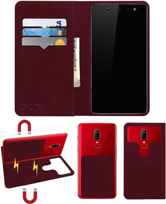 ACM Flip Cover for Micromax Canvas Selfie 3 Q348(Maroon, Cases with Holder, Pack of: 1)