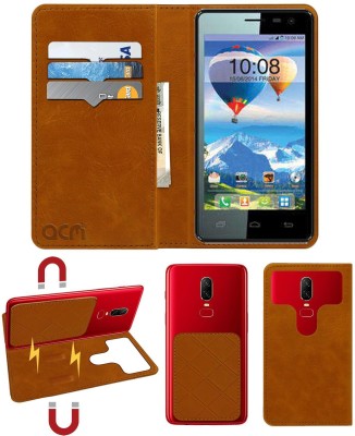 ACM Flip Cover for Intex Aqua Style X(Gold, Cases with Holder, Pack of: 1)