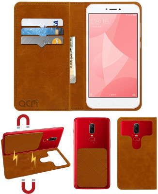 ACM Flip Cover for Mi Redmi 4X(Gold, Cases with Holder, Pack of: 1)