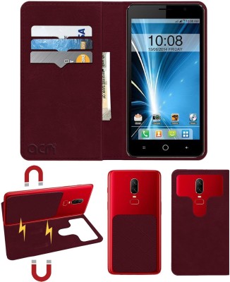 ACM Flip Cover for Intex Aqua Star 5.0(Maroon, Cases with Holder, Pack of: 1)