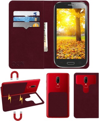 ACM Flip Cover for Celkon A220(Maroon, Cases with Holder, Pack of: 1)