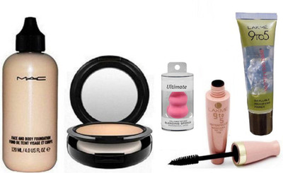 

Ultimate Sponge Puff, Face & Body Foundation, Studio Fix Compact, Waterproof Mascara & Primer(Set of 5)