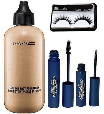 

Ultimate Eyelashes, Face & body foundation, eyeliner & mascara(Set of 4)