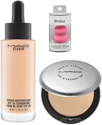 

BRUTUS Sponge Puff With Studio Waterweight SPF 30 Foundation, Studio Perfect Compact(Set of 3)