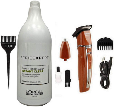 

ellie Hair Brush&Professional Serie Expert Instant Clear Shampoo & Nova Electrick And Beard Trimmer(Set of 3)
