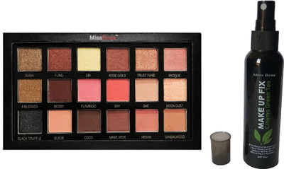 

Miss Boss hb Golden Sand 3D Highlighter Palette (multicolor) , kb Cinema Green Tea Makeup Fixer Primer - 80 ml combo , pack of 2(Set of 2)