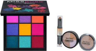 

Miss Boss hb Eyeshadow Palette - Electric obsession 10.0 g ,kb face 3 in 1 contour kit concealer combo , pack of 2(Set of 2)