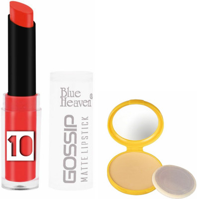 

Blue Heaven lipstick gossip and compact matte effect with sun screen(Set of 2)