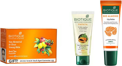 

BIOTIQUE BIO anti-tan facial kit, papaya face wash , LIP CARE(Set of 3)