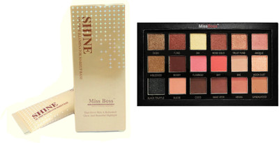 

Miss Boss hb Golden Sand 3D Highlighter Palette (multicolor) and glam Oil Free Illuminator Makeup Base Highlighter 40gm combo, pack of 2(Set of 2)
