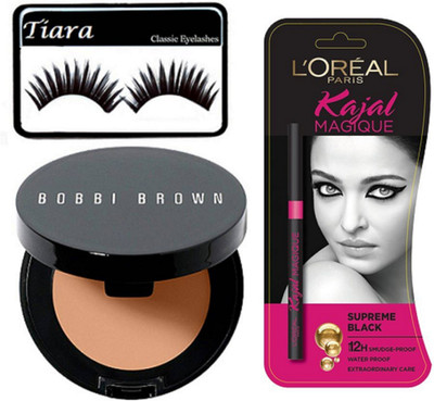 

tiara Eyelashes, Brown Concealer, Paris Kajal Magique(Set of 3)