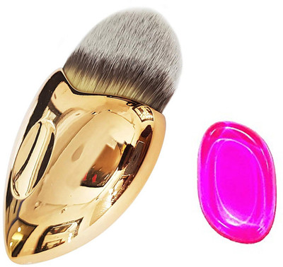 

Fully Heart Shape Makeup Brush Bottom Brush Multifunctional Powder Blush Makeup Cosmetic Brush With Free Silicon Jelly Sponge(Set of 2)