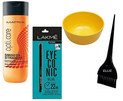 

ellie Hair Brush,Opti Straight Hair Shampoo,Bowl,Eyeconic Kajal(Set of 4)