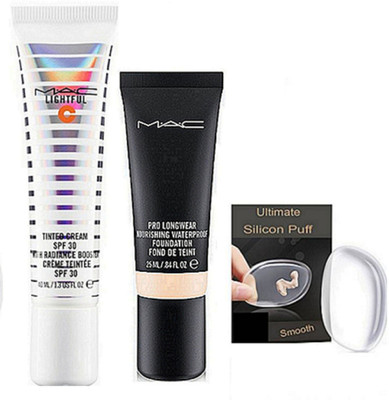 

Ultimate Silicon Puff & Pro Longwear Foundation & Lightfull Tinted Cream(Set of 3)
