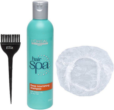 

ellie Hair Brush,Professional Deep Nourshing Shampoo,Shower Cap(Set of 3)