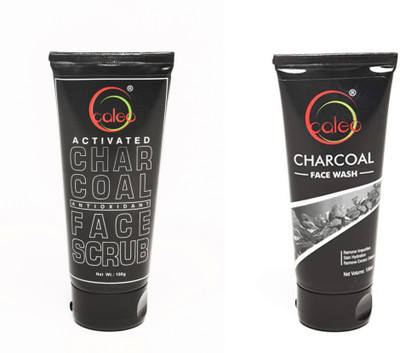 Caleo Charcoal Face Wash and Charcoal Face Scrub(Set of 2)