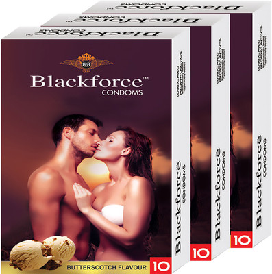 BLACKFORCE 3 BOX BUTTERSCOTCH FLAVOUR DOTTED Condom(Set of 3, 10S)