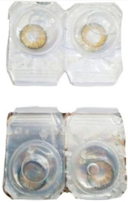 

drr teleservices eye contact lense zero power Monthly Contact Lens(0, honey, Pack of 2)