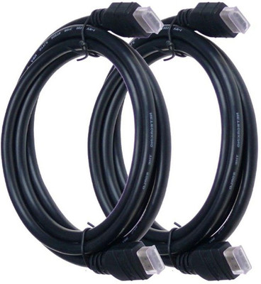 

Easypro Pack of 2 HDMI CABLE MALE TO MALE Certified 2.0 Cable TV Lead 1.4V High Speed Ethernet 3D Full HD HDMI Cable(Camera, Computer, Gaming Console, MP3 Player, TV, Black, Sync and Charge Cable)