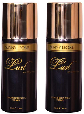 

LUST BY SUNNY LEONE lust Body Spray - For Men(300 ml, Pack of 2)