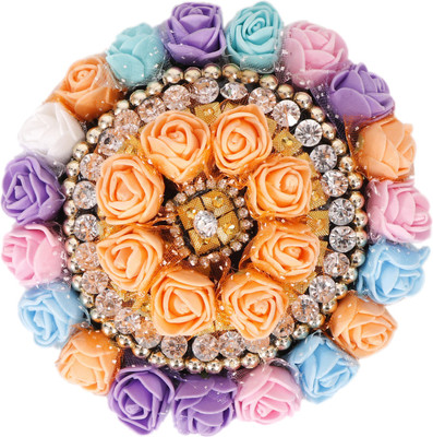 

HONBON Artificial Juda Hair Accessories For Women and Girls with Flower Work Juda For Festives Designer Stone Bridal Wedding party Bun(Multicolor)