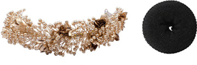 

Confidence Traditional Golden And White Beads Hair Gajra For Women And Girls Wedding Accessories For South Indian Brides Hair Accessory Set(Multicolor)