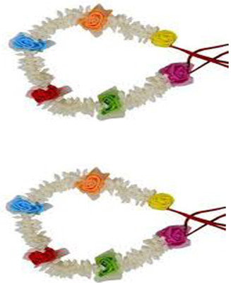 

S R Enterprises Artificial Gajra For Hair Bun Making, Hair Gajra Juda Accessories For Wedding Girls Hair Band (Multicolor) [pack of 2pcs] Hair Accessory Set(Multicolor, White)